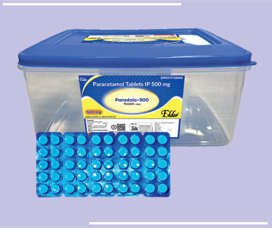 PARADOLO 500 TABS (50X10) Paracetamol 500mg,Phenylpherine 5mg,Caffeine 30mg,Diphenydramine 25mg by Elder