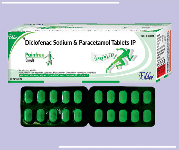 PAINFREE  TABS (50/325MG) (20X10) Diclo 50Mg,Para 325 mg by Elder
