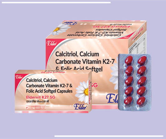 ELDERVIT K27 SOFTGELS (10X1X10) Calcitrol, Calcium Carbonate, Vitamin K27& Folic Acid SG by Elder