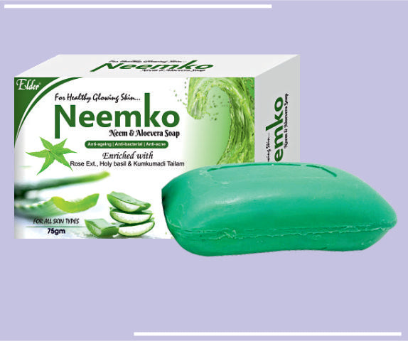 NEEMKO SOAP (10X75GM) Neem Extract, Aloevera Extract by Elder