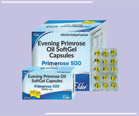 PRIMEROSE 500 SOFTGELS (10X1X15) Evening Primrose Oil 500mg SG by Elder