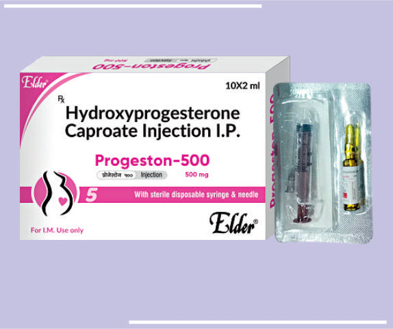 PROGESTON 500 INJ (10X2ML) Hydroxyprogesterone Caproate IP 500MG  
 by Elder