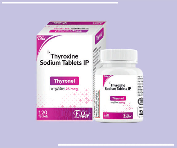THYRONEL 25 TABS (10X120T) Thyroxine Sodium 25mcg by Elder