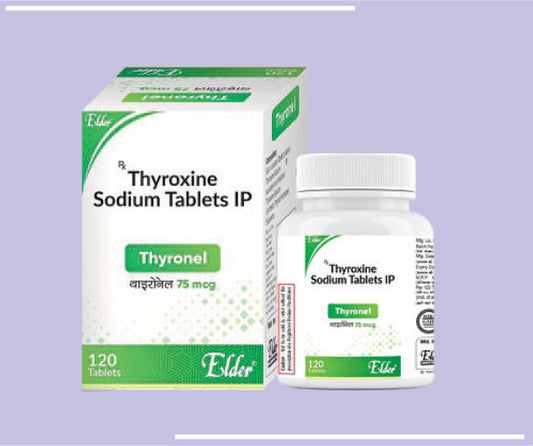 THYRONEL 75 TABS (10X120T) Thyroxine 75mcg by Elder