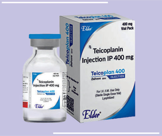 TEICOPLAN  400 INJ (VIAL) Teicoplanin IP 400mg by Elder