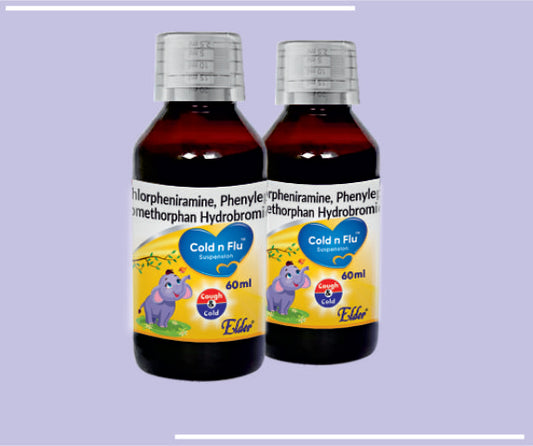 COLD N FLU SUSPS. (60ML) Paracetamol 125mg,Phenylepherine 5mg,CPM 1mg by Elder