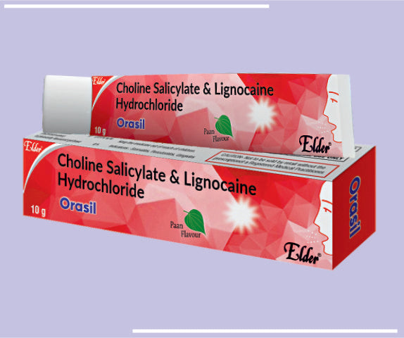 ORASIL GEL (20X10GM) Choline Salicylate 8.7%,Lignocaine 2%, Chloride Solution 0.01% by Elder