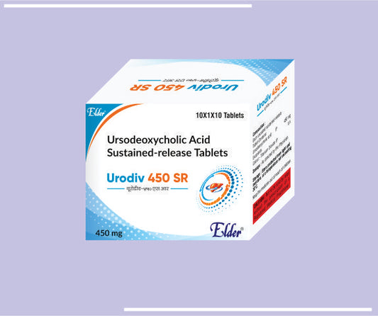 URODIV 450 SR TABS (10X1X10) Ursodeoxycholic Acid 450SR by Elder