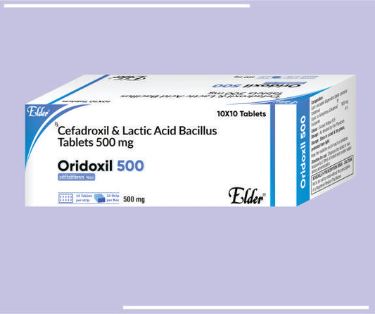 ORIDOXIL 500 TABS (10X10) Cephadroxyl 500mg+60 Million LB by Elder