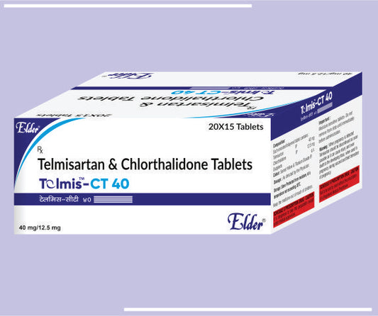 TELMIS CT 40/12.50   TABS (20X15) Telmisartan 40mg,Chlorthalidone 12.5mg by Elder