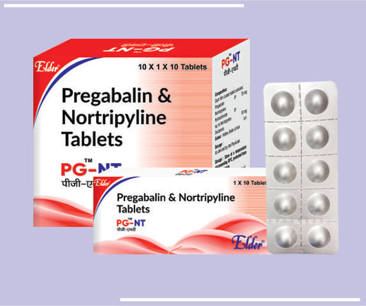 PG NT TABS (75/10MG) (10X1X10) Pregabalin 75mg+Nortriptyline 10mg by Elder
