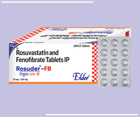 ROSUDER FB TABS (10/160MG) (20X15) Rosuvastatin 10mg + Finofibrate 160 MG
 by Elder