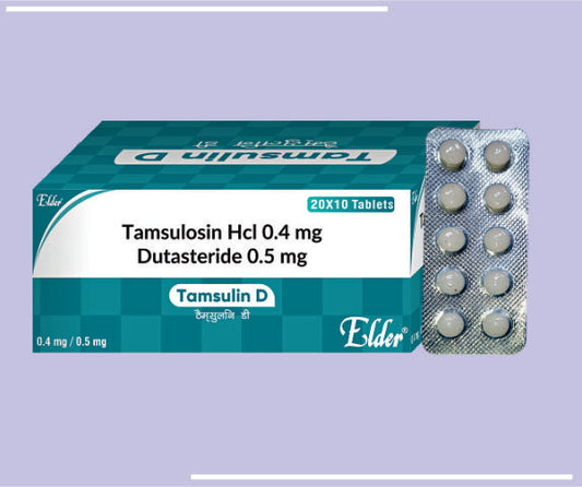 TAMSULIN D TABS (20X10) Tamsulosin HCL 0.4mg+Dutasteride 0.5mg. by Elder