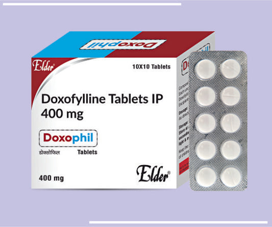 DOXOPHIL 400 TABS (20X10) Doxofylline 400mg by Elder