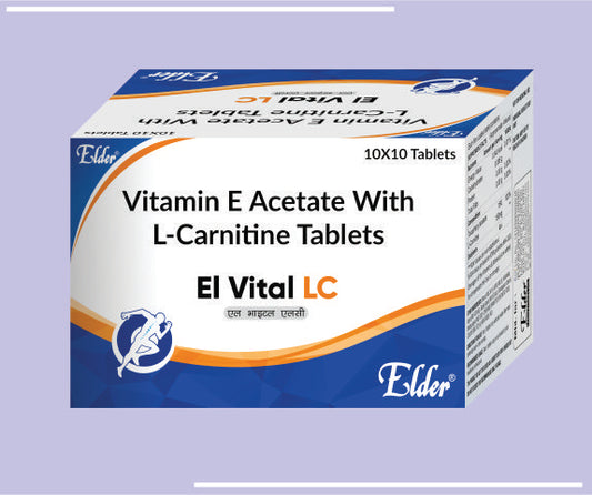 EL VITAL LC TABS (10X10) Tocopheryl 200mg,L-Carnitine 150mg by Elder