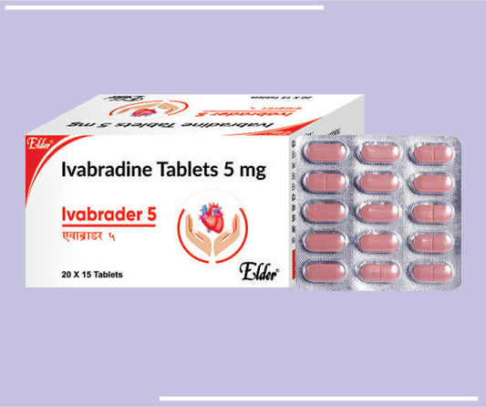 IVABRADER 5 TABS (20X15) Ivabradine 5mg by Elder