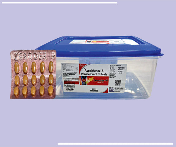 ZERODER P TABS (PLASTIC) (100/325MG) (70X15) Aceclo 100mg,Para 325mg by Elder