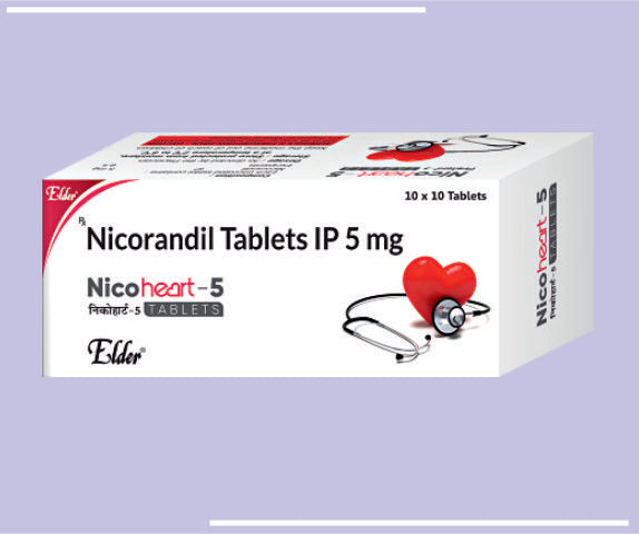 NICOHEART  5 TABS (10X10) Nicorendil 5 MG
 by Elder