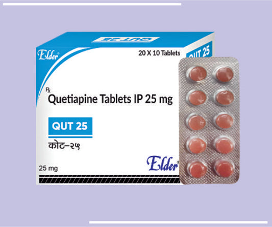 QUT 25 TABS (20X10) Quetipapine 25 mg by Elder