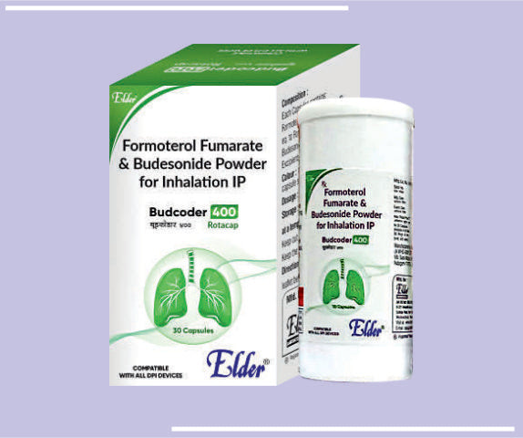 BUDCODER  400 ROTACAP (30CAP) Budesunide 400mcg,Formoterol Fumarate 6 Mcg 120MDI by Elder