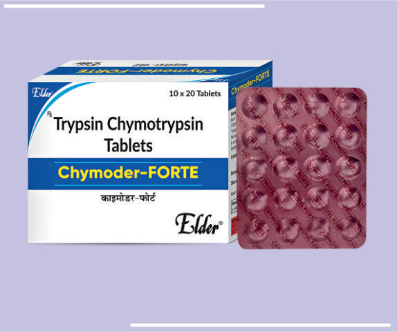 CHYMODER FORTE TABS (10X20) Trypsin-Chymotrypsin (100000 au) by Elder