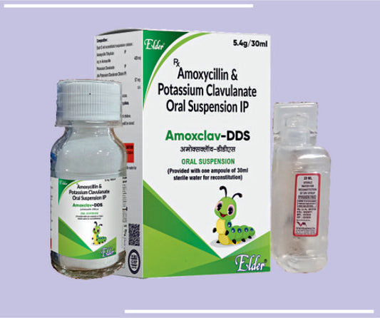 AMOXCLAV DDS D/SUSPN+WFI (400+57MG) (10X30ML) Amoxycillin 400mg, Clavulanic Acid 57mg by Elder