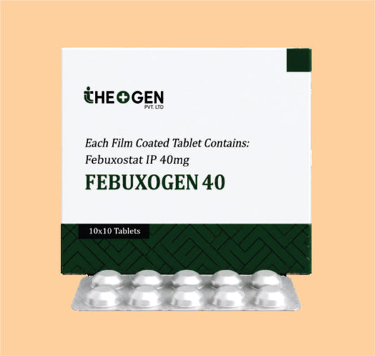 FEBUXOGEN 40 TAB (10X1X10) Each Film Coated Tablet Contains: Febuxostat IP 40mg by Theon