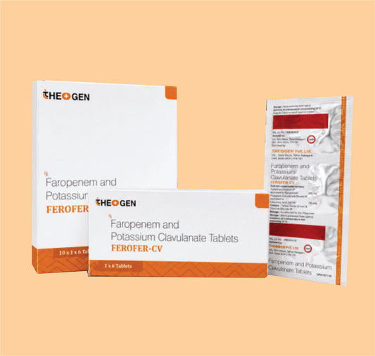 FEROFER-CV  TABLET (10x1x6) Each Film Coated Tablet Contains: faropenem sodium hydrate 200 mg +  Potassium Clavulanate Diluted 125 mg by Theon
