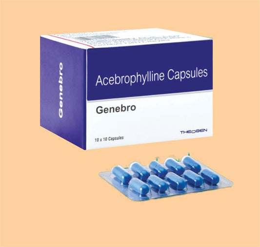 GENEBRO CAPSULE (10x10) Each Hard Gelatin Capsule Contains:  Acebrophylline 100 mg  by Theon