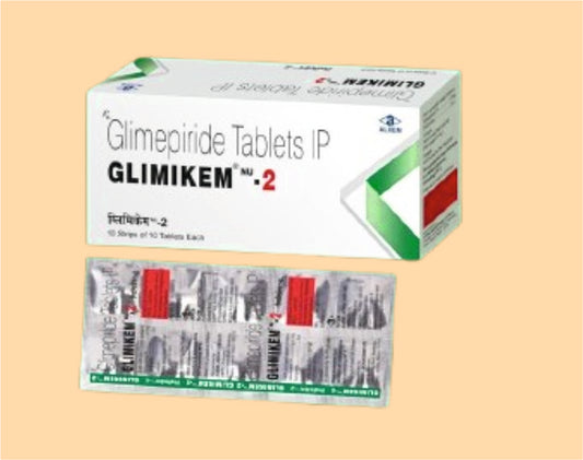 Glimikem Nu - 2 Tablets (10'S) pack 10'S ( Glimepiride 2 Mg ) by Alkem1