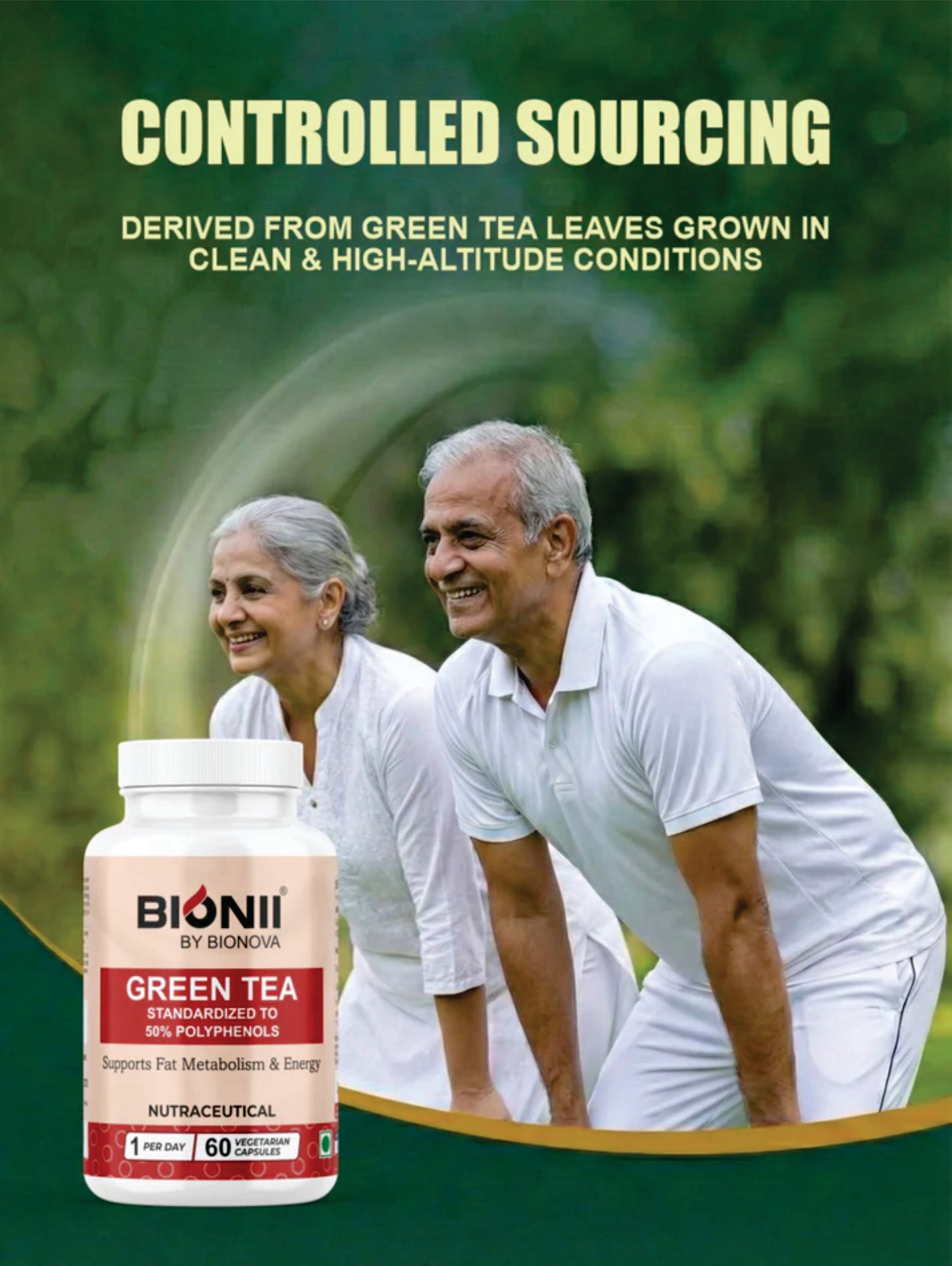 GREEN TEA CAPS 60's (Green Tea Leaf Extract-500 mg) by Bionova