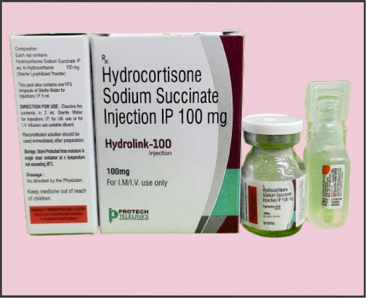 HYDROLINK 100 MG INJ VIAL+WFI ( Hydrocortisone (100Mg) ) by Protech