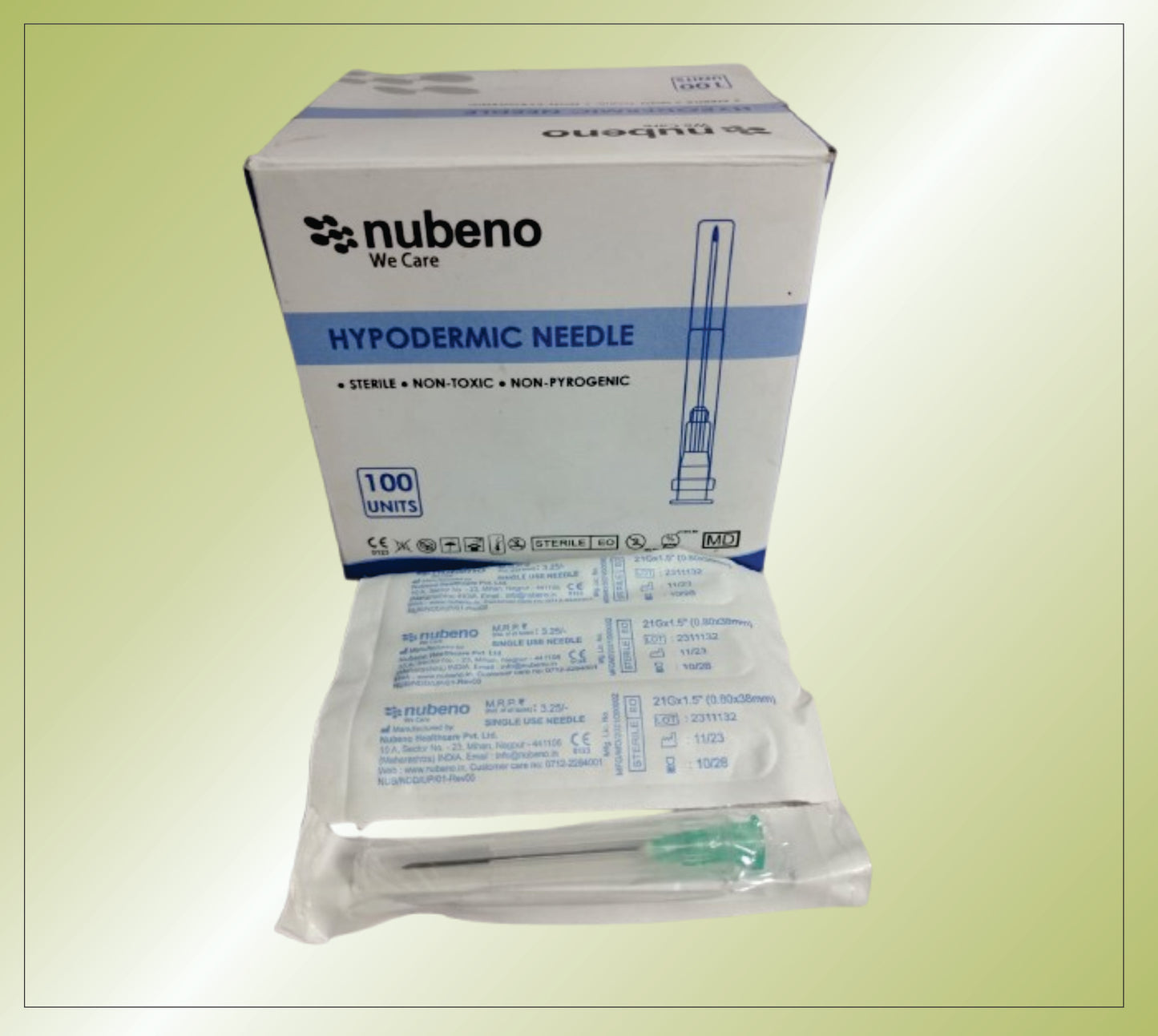 HYPODERMIC NEEDLE (BLISTER PACK) 21G | 22 G | 23 G | 24 G by Nubeno