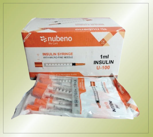 INSULIN SYRINGE  1 ML 100U  ( RIBBON PACK) 31G by Nubeno