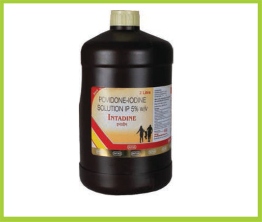INTADINE SOLUTION 2000ML ( Povidone Iodine 5% IP Solution  ) by Intas