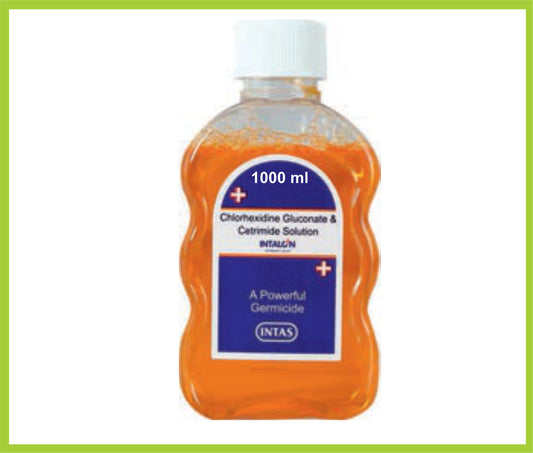 INTALON 1000 ML ( Chlorhexidine Gluconate I.P. 0.3% + Cetrimide I.P. 0.6% ( Antiseptic Liquid) ) by Intas