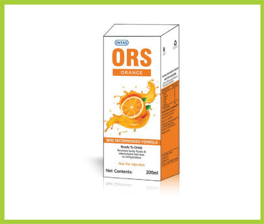 INTAS ORS (ORANGE) 200ML ( ORS Orange Flavour ) by Intas
