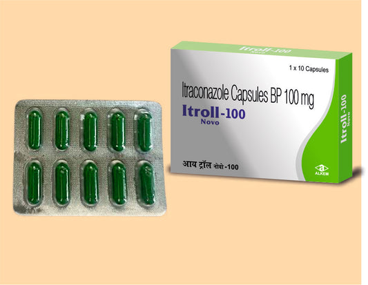 ITROLL NOVO 100 CAPSULES (10'S) ( Itraconazole 100 Mg ) Alkem1