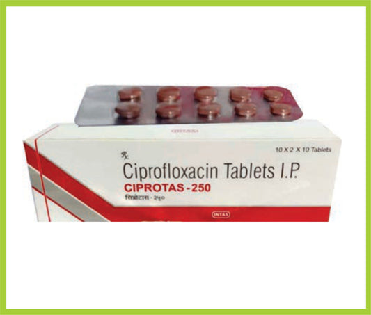 Ciprotas 250 10 Tab Ciprofloxacin 250 mg by Intas