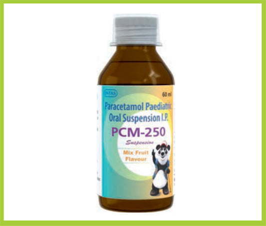 Pcm-250 Suspension 60Ml Paracetamol 250 mg by Intas