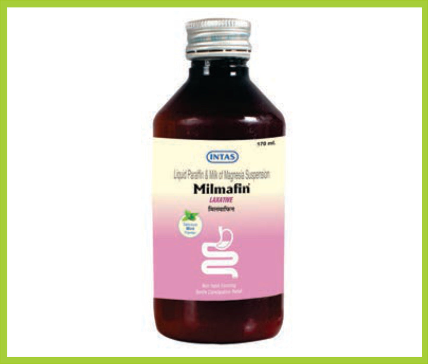 Milmafin 170Ml (Mint Flavour) Milk of Magnesia 11.25 ml + Liquid Paraffin 3.75 ml/15 ml by Intas