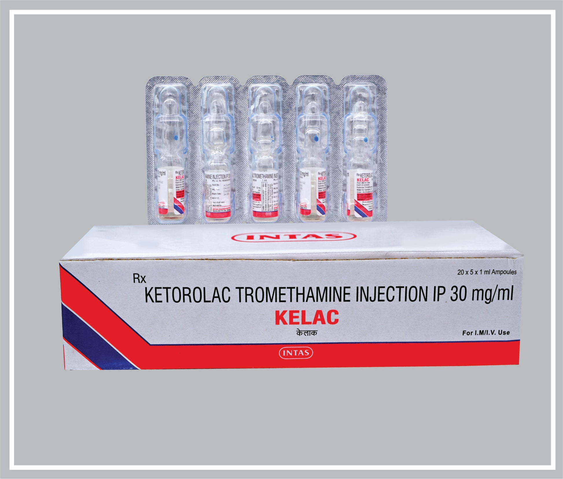 KELAC 1ML INJ. (Ketorolac Tromethamine 30 mg) by Intas – IshwarPharma