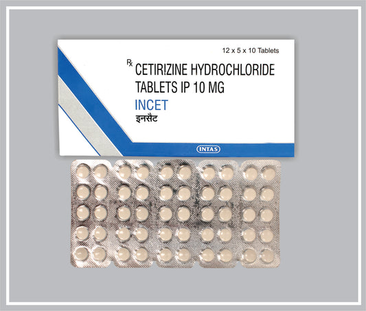 INCET 10 TAB (Cetirizine Dihydrochloride 10 mg) by Intas