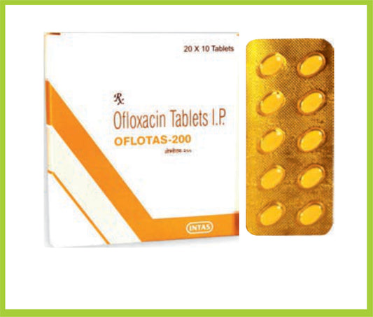 Oflotas 200 10 Tab Ofloxacin 200 mg by Intas
