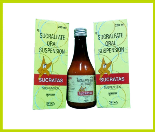 Sucratas Syrup 200 Ml Sucralfate 1 g by Intas