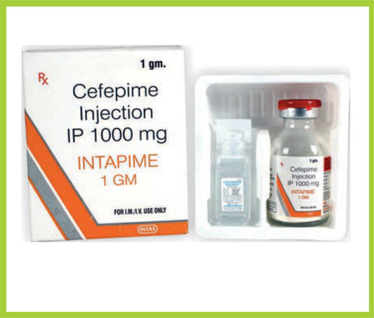Intapime Inj 1 Gm Cefepime Hydrochloride 1000 mg by Intas