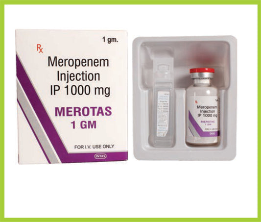 Merotas 1 Gm Meropenem 1000 mg by Intas