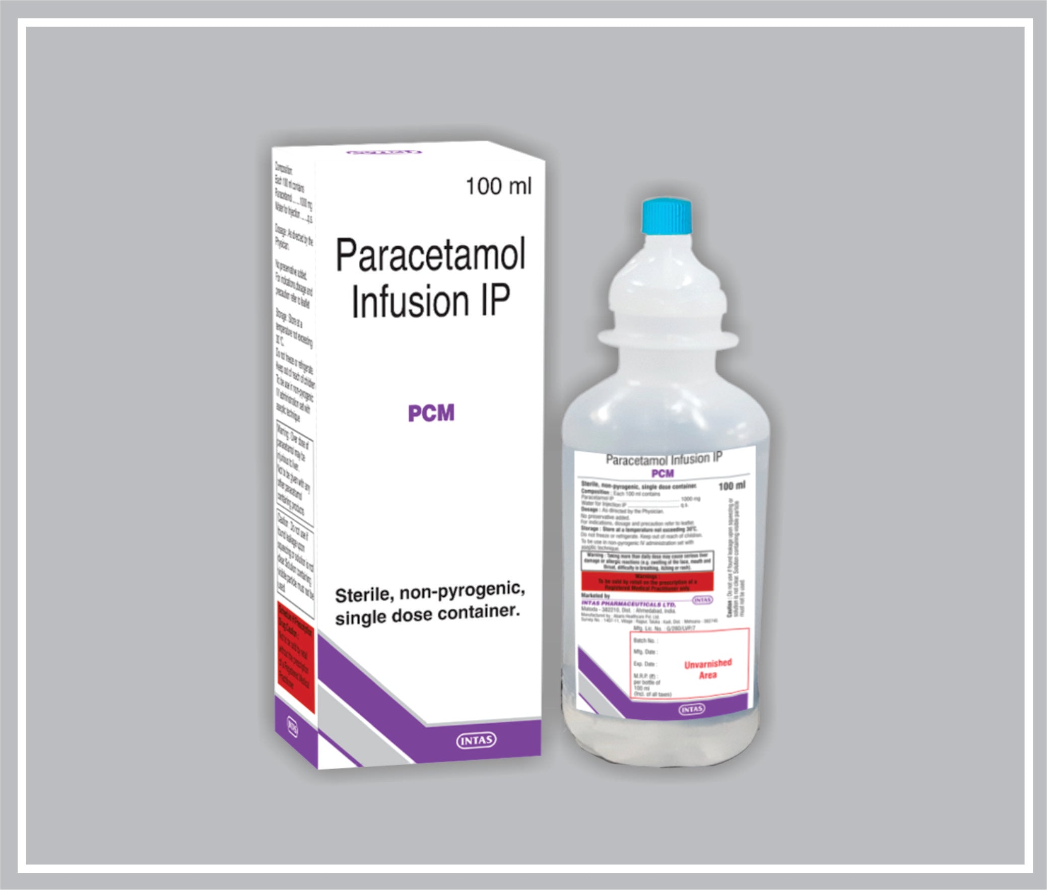 PCM INJ. 100 ML (Paracetamol 1%w/v ) by Intas – IshwarPharma