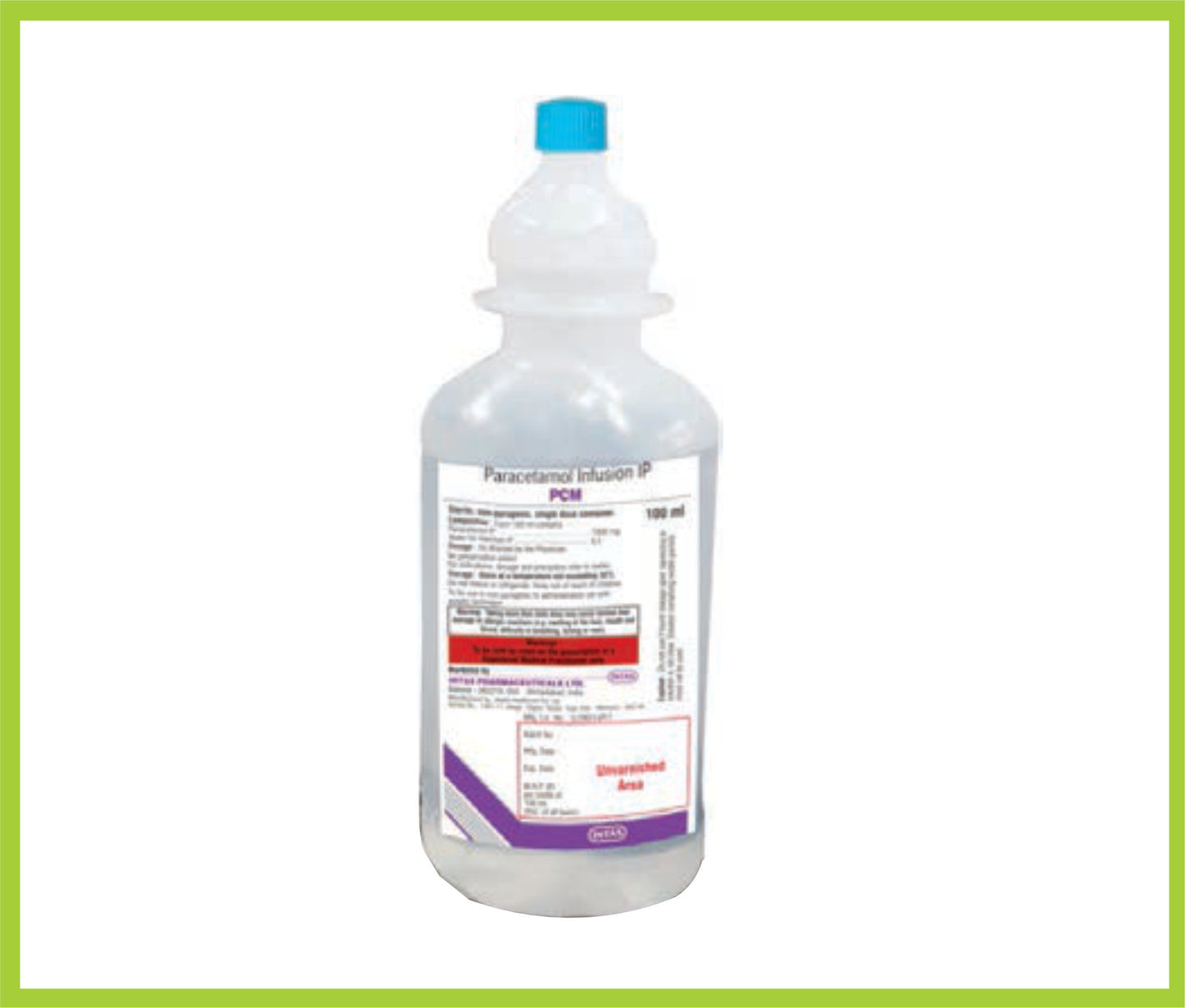 Pcm Inj. 100 Ml Paracetamol 1.0% by Intas