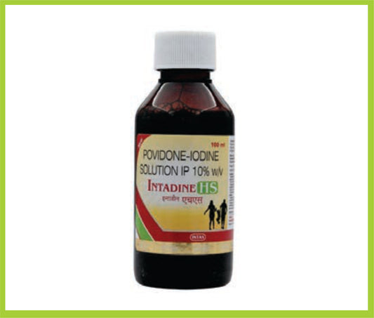 Intadine Hs 10% 100Ml Povidone Iodine 10% w/v by Intas
